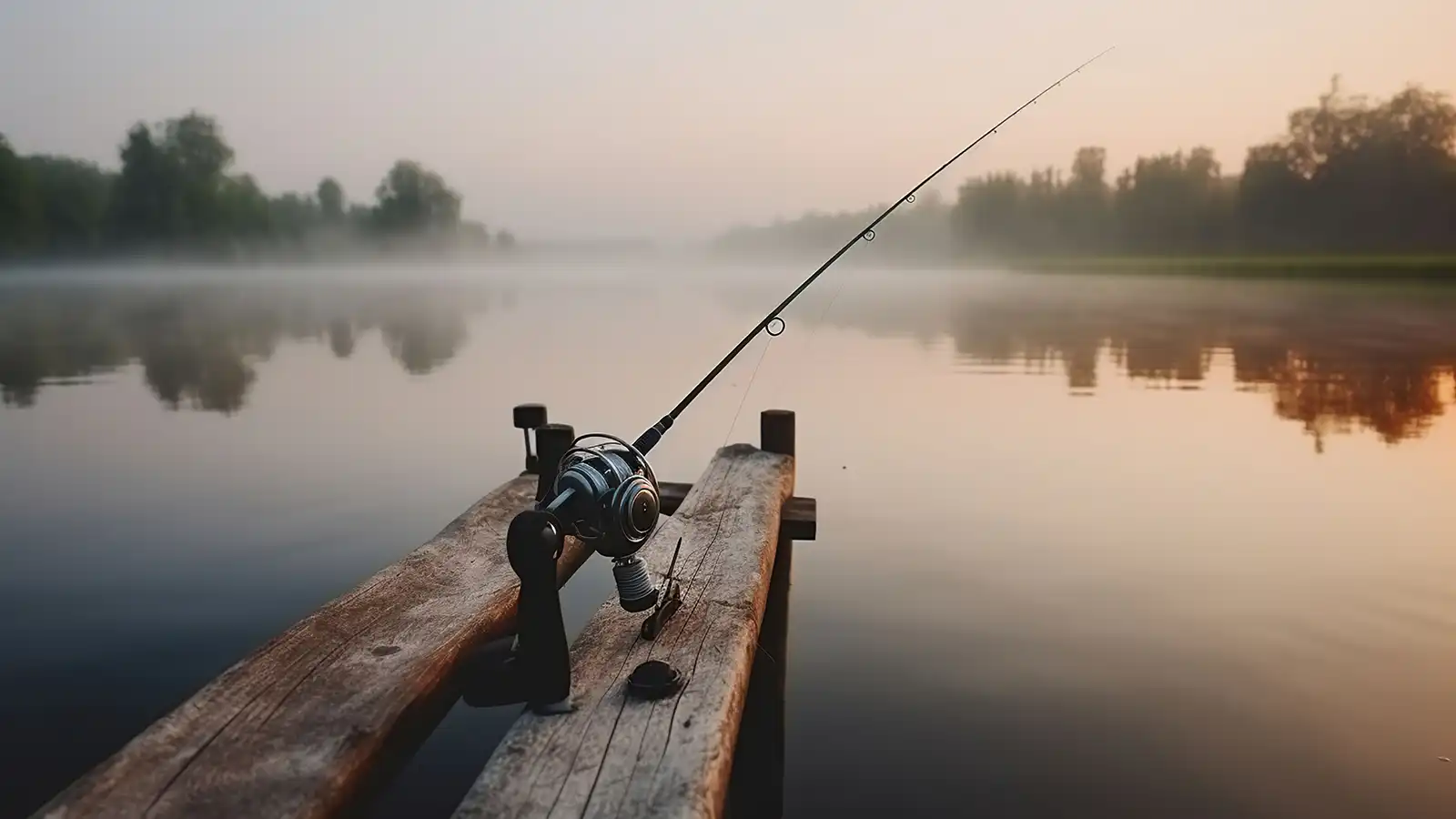Fishing on a lake